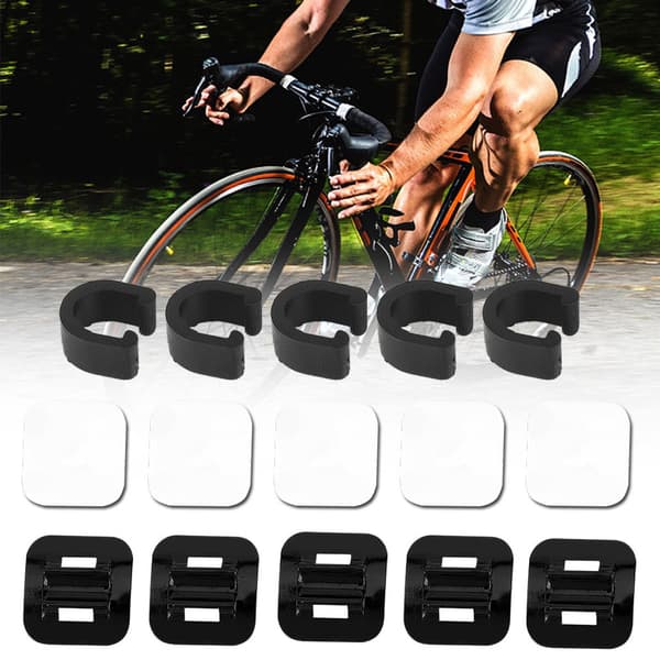 5Set Cykelkabelklämma Sadelrör Ram Fästfäste Svart