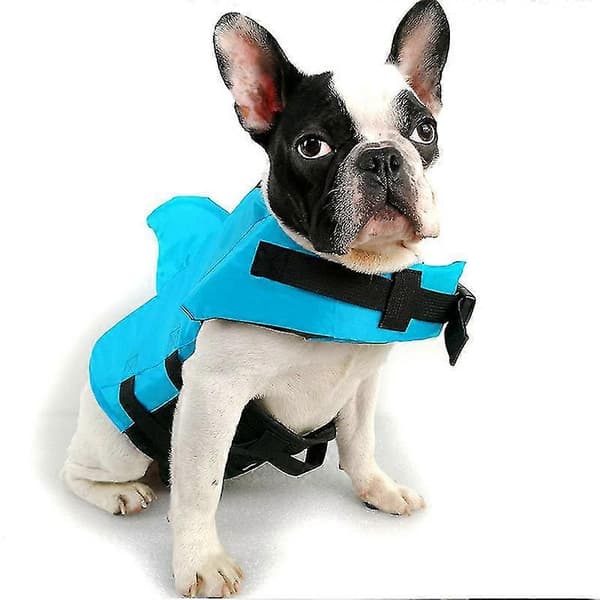 Hundesvømmevest i haiformet design Blue S