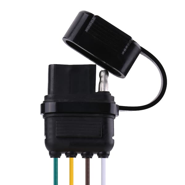 6V til 24V 4-benet fladt trailerstik stik ledningsnet adapter campingvogn trækstang bugsering
