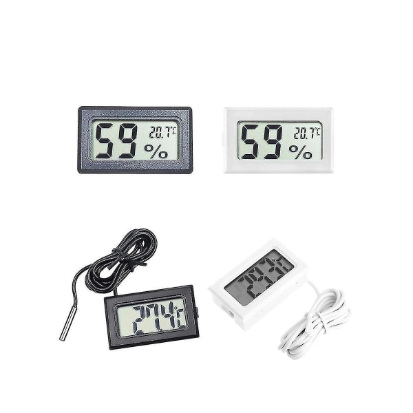 Mini LCD Digital inomhus Bekväm temperatursensor Fuktighetsmätare Termometer Hygrometer Mätare Instrument Kabel