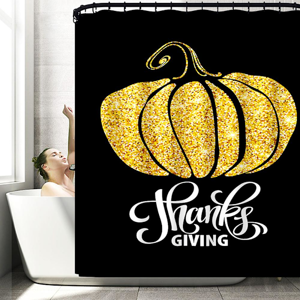 4 kpl Thanksgiving Pumpkin Print matto lattiamatto suihkuverho