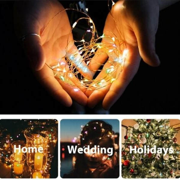 33ft 100LED Solar String Lights, 2 lägen Koppartråd Blinkande Ljus Dekorativ belysning för bröllopshemsfest, 1st