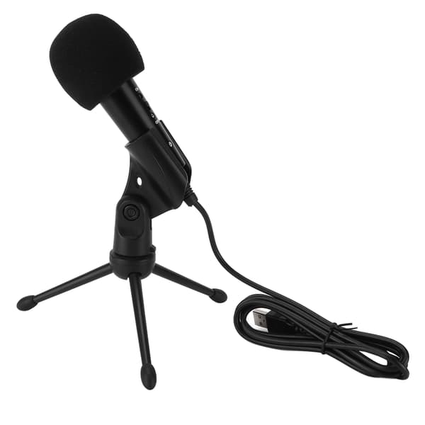 USB-kondensaattorimikrofonisetti jalustalla ja tallennuskaapelilla