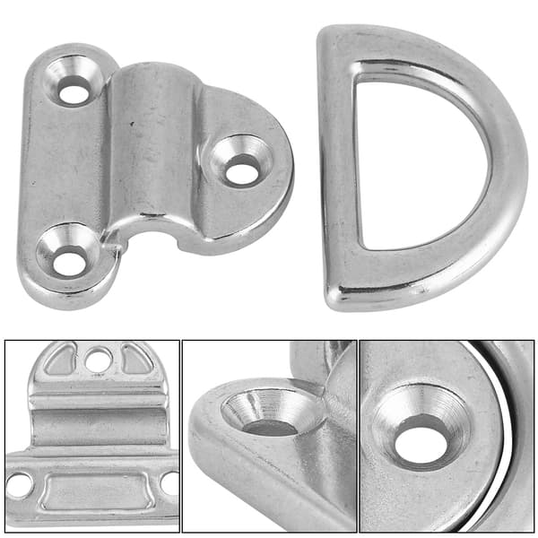 316 Rustfrit Stål Båd Foldbar Pad Eye D Ring Surring Klampe 8mm 4-pak