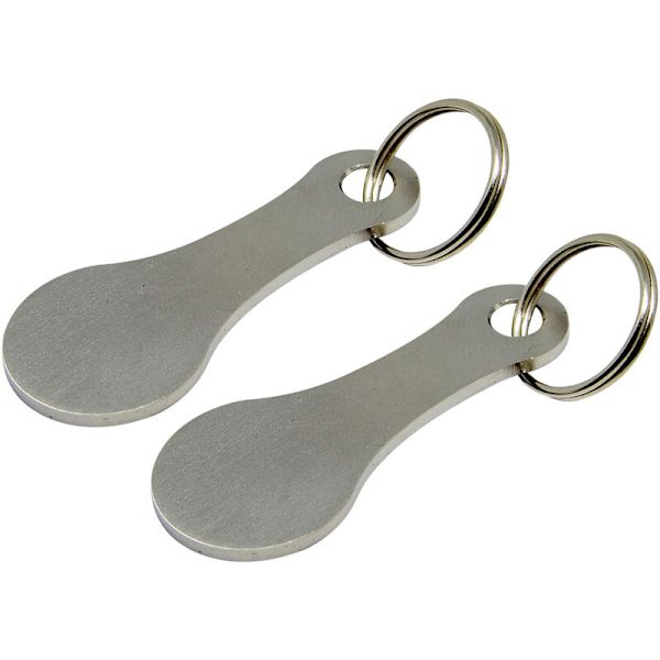 UNIVERSAL PASS-PARTOUT supermarket vaunuun,Caddy-avainrengas, ruostumattomasta teräksestä valmistettu ostoskorin merkkiavain,Passe Partout pour les Caddies (2 Pieces) silve