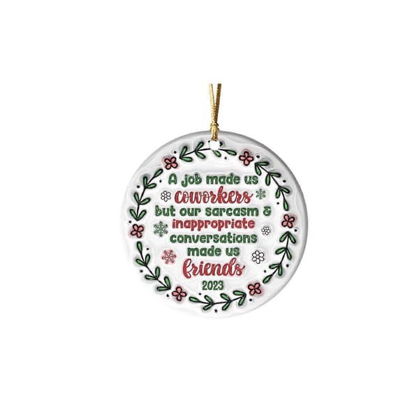 Personalized Circular and Interesting Christmas Tree Decorations, Christmas Decorations, Friendship Decorations