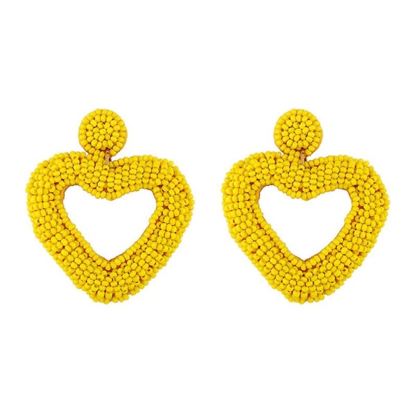 Örhängen Vintage Zircon Heart Stud Modesmycken Ac10421 Yellow