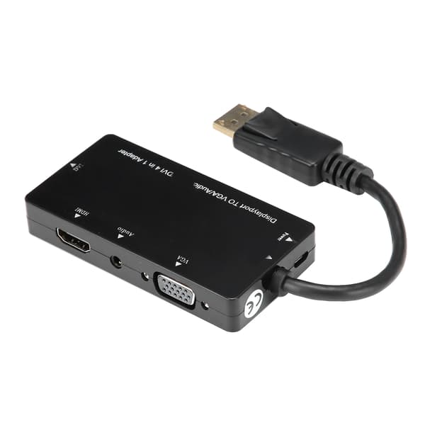 4 i 1 Adapterkabel DisplayPort til HDMI VGA DVI Audio Converter Multifunksjon
