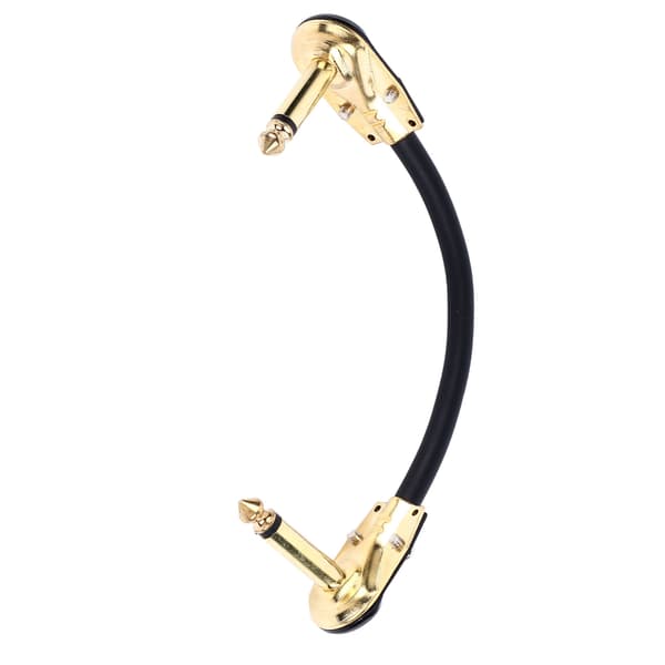 Gull 15 cm 5,9 tommer elektrisk gitar effektpedalkabel flat patch strømforsyning instrumenttilbehør