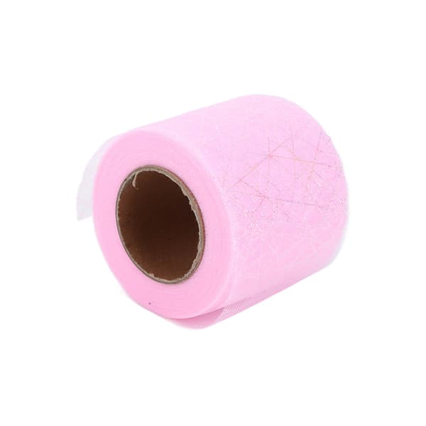 Rosa tyll rull DIY sløyfe hodeplagg båndmateriale edderkoppnett design