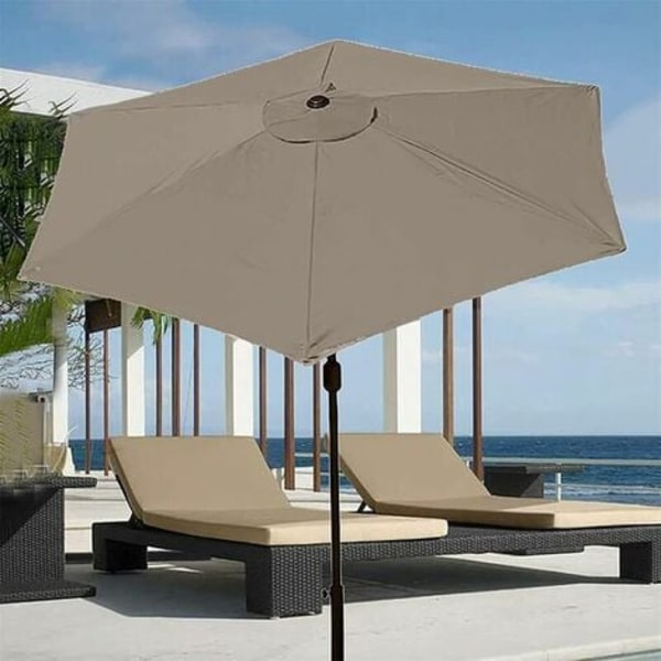 Parasoludskiftningsbetræk - 6 ribben - 3 M - Vandtæt - Anti-Ultraviolet - Erstatningsstof (3M / 9,8 Ft, Khaki)