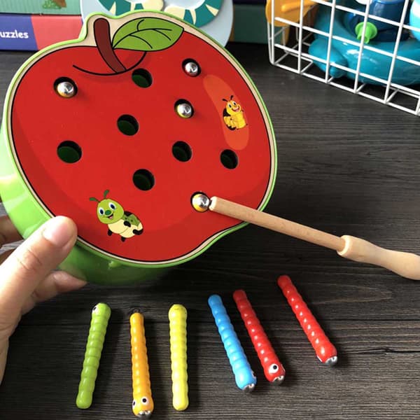 Magnetisk Træ Orm Legetøj Pædagogisk Intelligens Udvikling Æbleform Børn