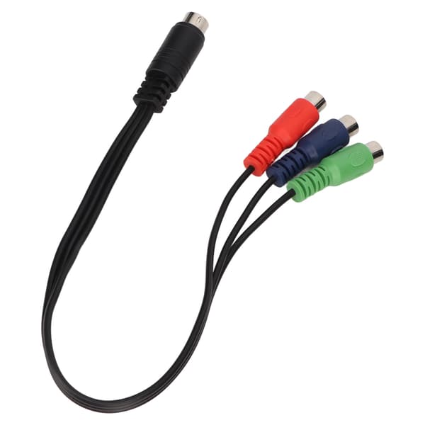 MINI DIN 9-pin hann til 3 RCA hunn RGB videoadapterkabel 30 cm