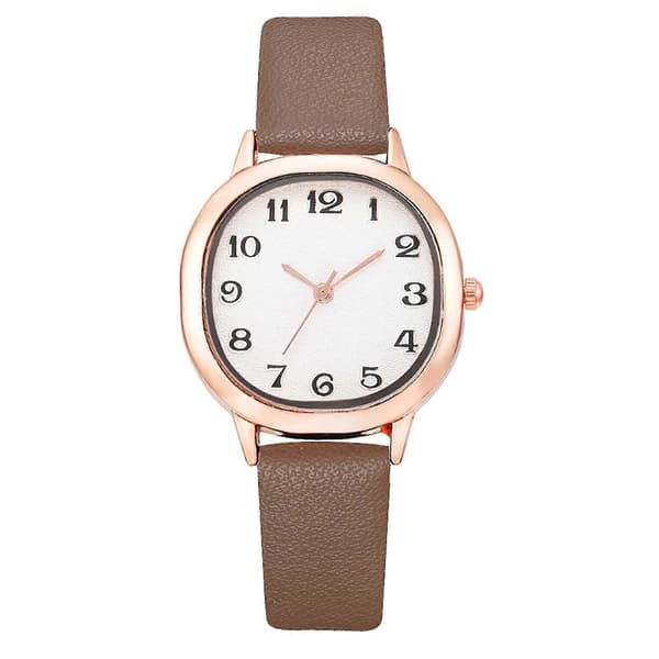 Elegant minimalistisk mode med rem urtavla damkvartsklocka presentklocka