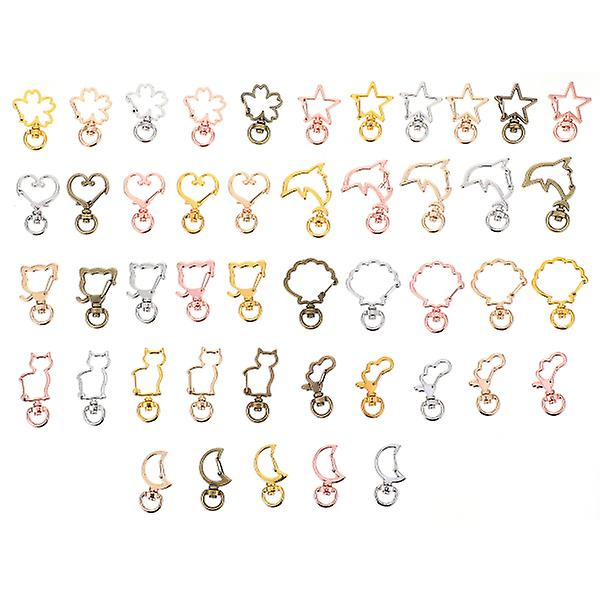 45 st Nyckelring Smycken Att göra Swivel Lobster Claw Spänne (blandad stil och färg)
