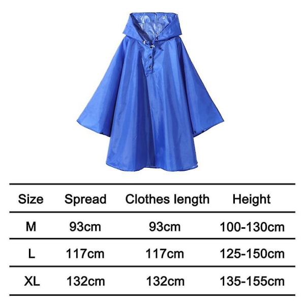 Kids Rain Poncho Hættejakke Rain Blue blue S