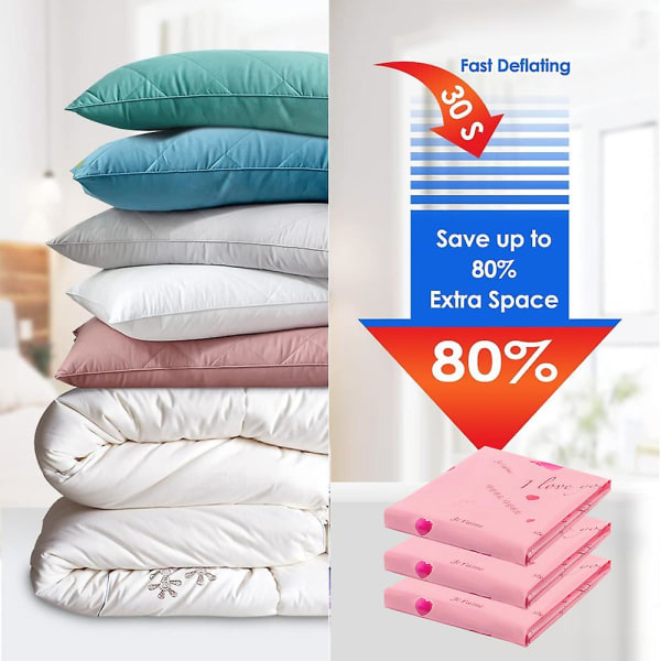 Reiseoppbevaringsveske Quilt Husholdnings folding Vakuumkompresjonspose Artefakt S pink