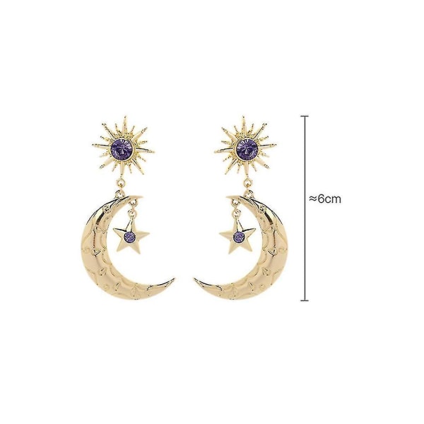 örhängen Star Moon Diamond inbäddade örhängen för ceremoni