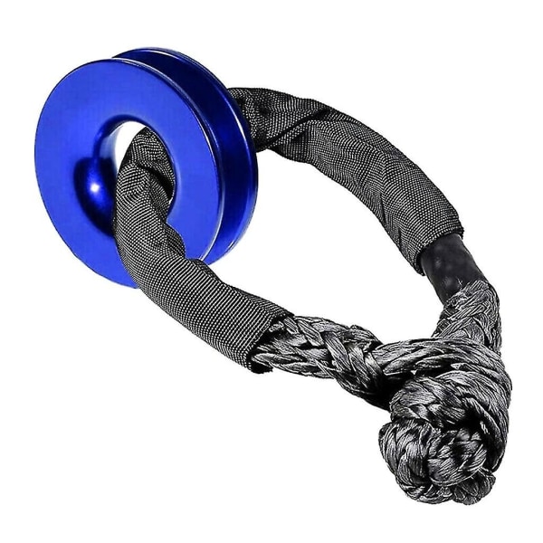 Winch Snatch Recovery Ring för Soft Shackle Atv Rcovery 41000 Lbs Blue ring black rope