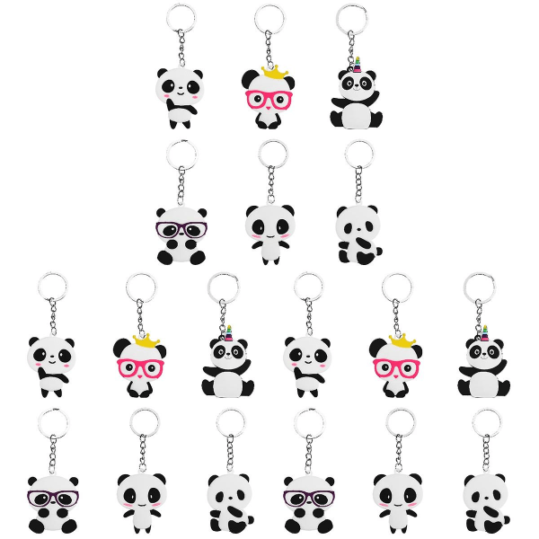 3st 6st Cartoon Panda Nyckelringar Nyckelring Party Favors Hänge För Barn Leksak Ornament Souvenir Present