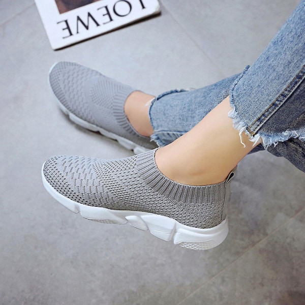 Kvinder Mesh Pumps åndbare sportssko flade sko Grey 40