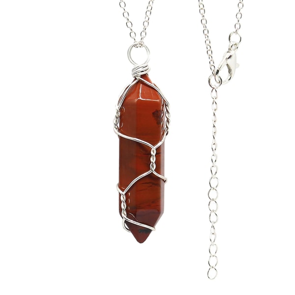 Chakra Crystal hänge hexagonal spetsad naturlig ädelsten kvartssten för halsband