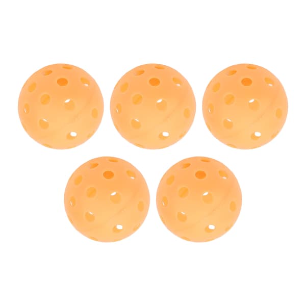 Lysende Orange Udendørsbane Pickleball Bolde 5-pak
