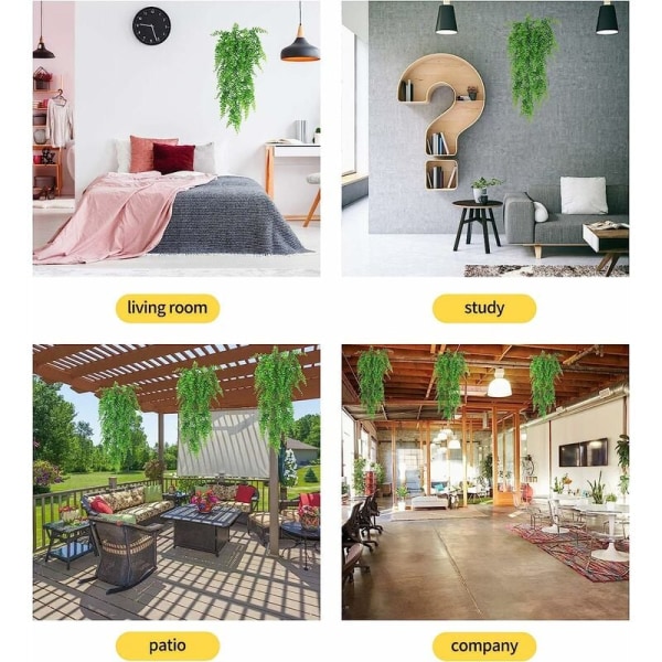 2kpl simulaatiovihreä kasvi persialainen lehti seinälle ripustettava muovi rottinki kukkia ja kasveja koristeeksi kotiin ja puutarhaan d