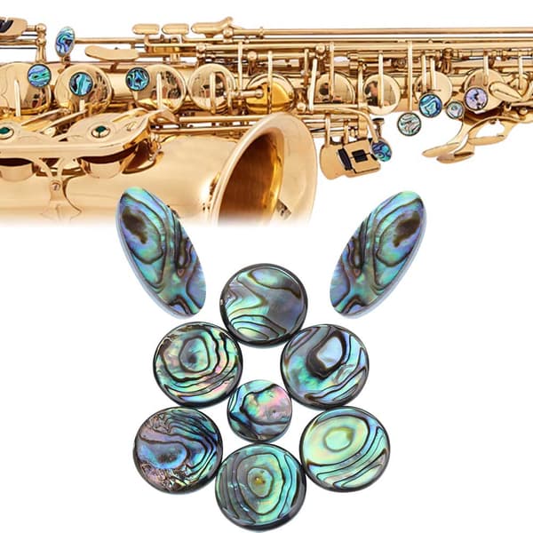 Saksofon Abalone Skall Nøkkelknapper 9 stk Musikkinstrumenttilbehør