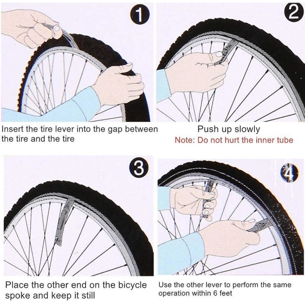 4 stk Metalgreb Dækgreb Skovl Dækgreb Cykeldækværktøj Kroge Dækcykler Metalfjernelsesværktøj Håndtag Udskiftning af punktering Reparation