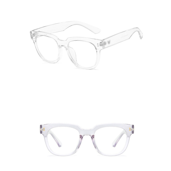 Rough Frame lasit Vintage Myopic Glasses Frame Anti Blue Light lasit (vaaleanharmaa)