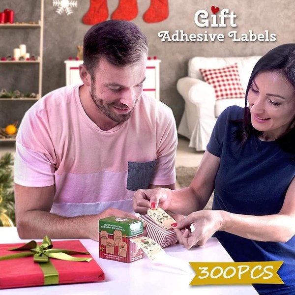 Jul/jul selvklæbende kraftpapir gavemærker