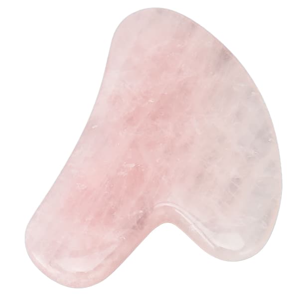 Pinkt hjerteformet krystal Gua Sha-plade til ansigt, hals og blodcirkulation