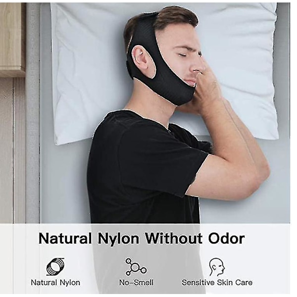 Neopreeni anti Snore Stop Snoring leukahihna black