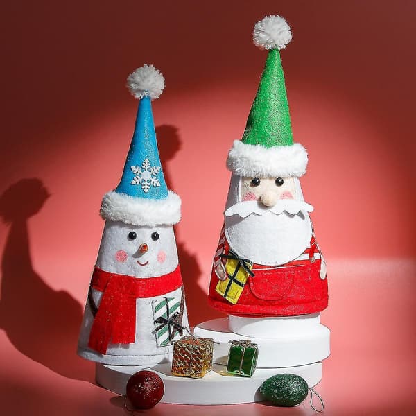 Julepynt Julemanden Snemænd Gavepose Slikpose Juleaften Æblepose Scene Ornament (2 stk)