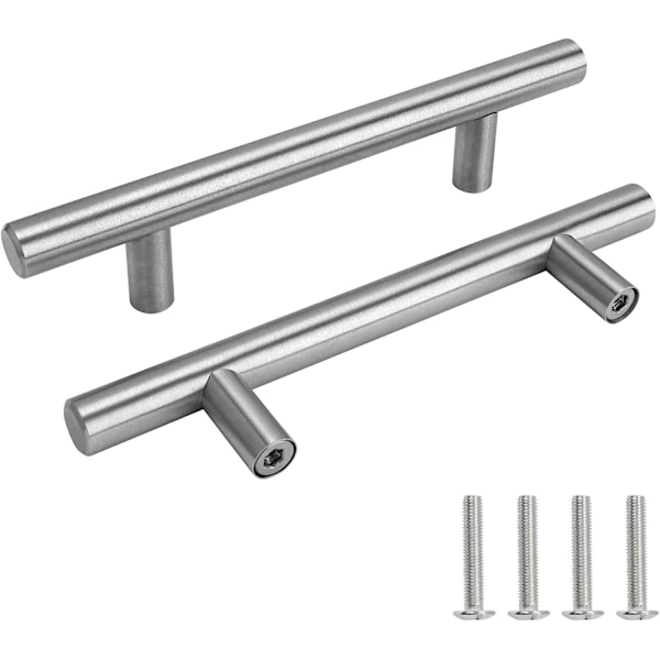 2 stk skaphåndtak, skuffehåndtak, aluminiumslegering (sølv, hullavstand: 192mm)