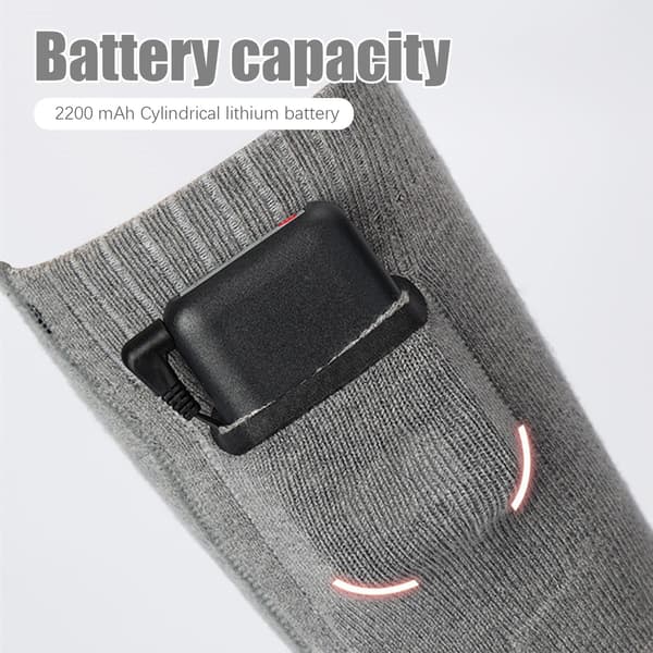 Battery Heated Socks 2200 mAh Grey