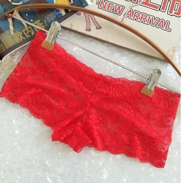 Kvinder blondetrusser Knickers Trusser Lingeri Undertøj Red XL