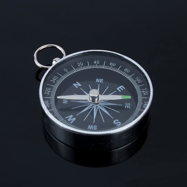 Kompas med høy nøyaktighet og lommestørrelse i aluminium for utendørs camping, fotturer og sportsnavigasjon (1 stk)