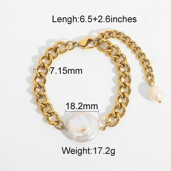 Armbånd Baroque Pearl Daily Outfit Metallic Element B1473