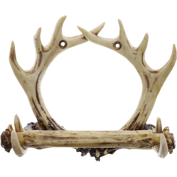 Rustik 8-punkts Antler väggmonterad toalettpappershållare - Badrumsinredning