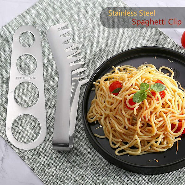 Spaghetti tang 20,5 cm, rustfrit stål, INOX spaghetti tang, spaghetti server, varmebestandig server tang