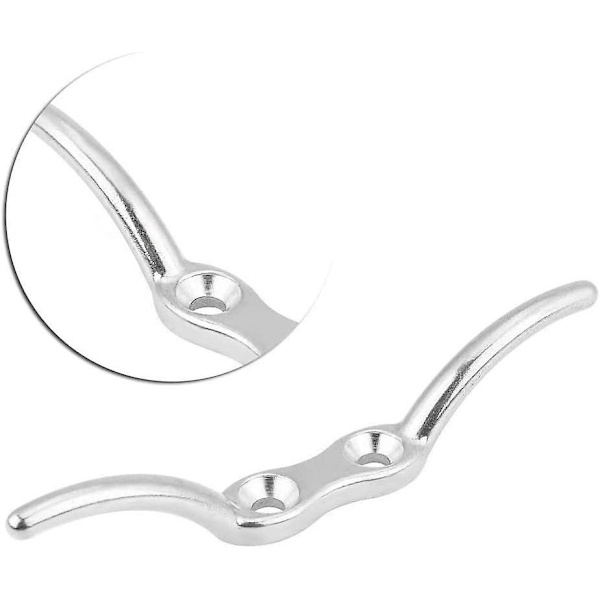 Cleat krog, 4 stk fortøjning klamper, mast reb krog, reb klampe krog, rustfrit stål, poleret havvand og anti-korrosion, marine Fastgørelsesbeslag til Doc