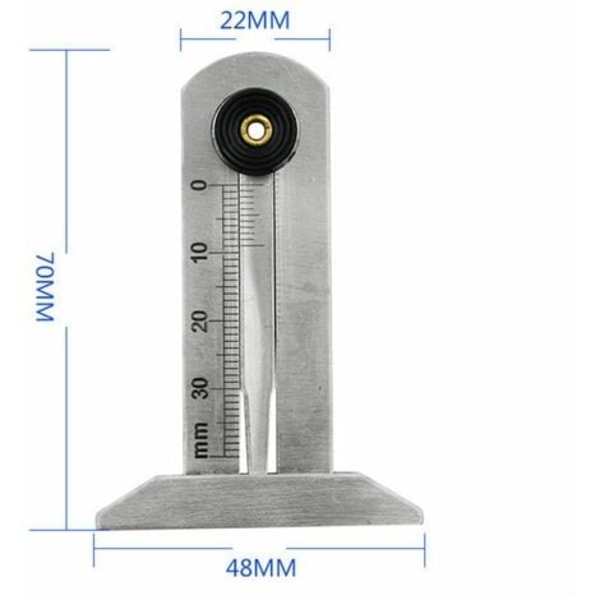 Styck Däckmätare, Portabla djupmätare för bildäck i rostfritt stål, Justerbar djupmätare med låsskruvar, 0 till 30 mm
