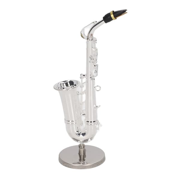 Altsaksofonpynt Mini Saksofondekorasjon Musikkinstrumentmodell Gave med Askebunn 14cm