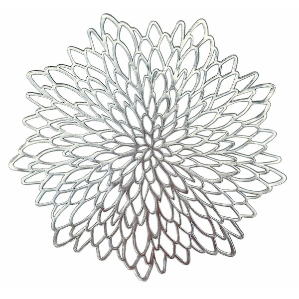 Nye Hot Pvc hule isolering Coaster Puder Bord Skål Mats 6 Pcs Silver