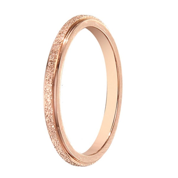 Menn Kvinner Frosted Titanium Stål Band Finger Ring Bryllup Forslag Smykker Gift Rose Golden US 10