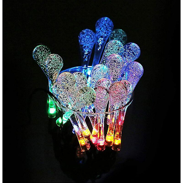 -5 Meter 20 Lights Solar Teardrop String Lights Vattentät Utomhusdekoration Landskap Trädgård Festligt bröllop -5 Meter 20 Lights
