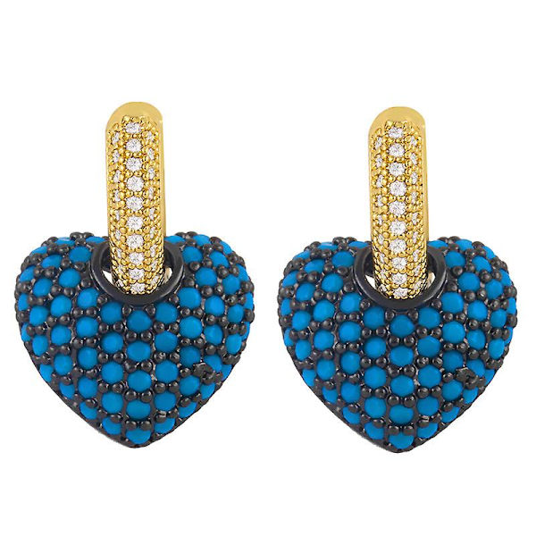 Örhängen Vintage Zircon Heart Stud Modesmycken Ac10314 A1867