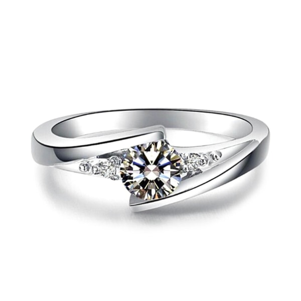 Kunstnerisk kvinner Ring Sjarmerende skinnende Cubic Zirconia fingerring for daglig bruk US 10